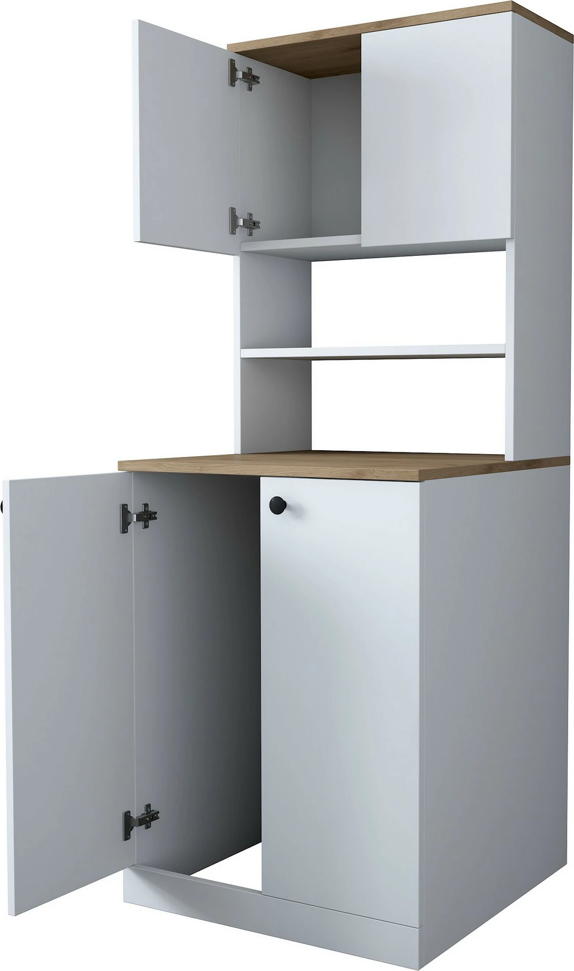 Dollap për lavatriçe, ngjyrë e bardhë dhe arre, Hanah Home KD102-2160