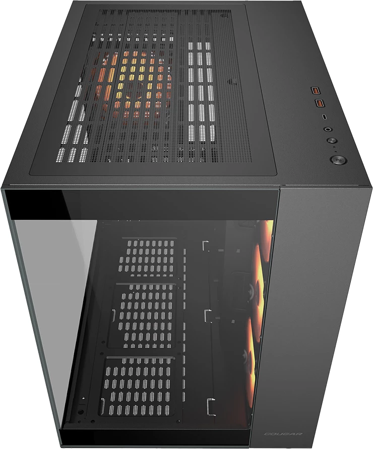 Kasë COUGAR FV150 RGB Midi Tower ATX me panel xhami, 4x120mm fans, E zezë