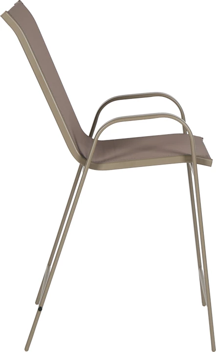 Karrige për bar Calan, metal ngjyrë shampanje, tekstilene kafe e çelët, 55x70x114cm