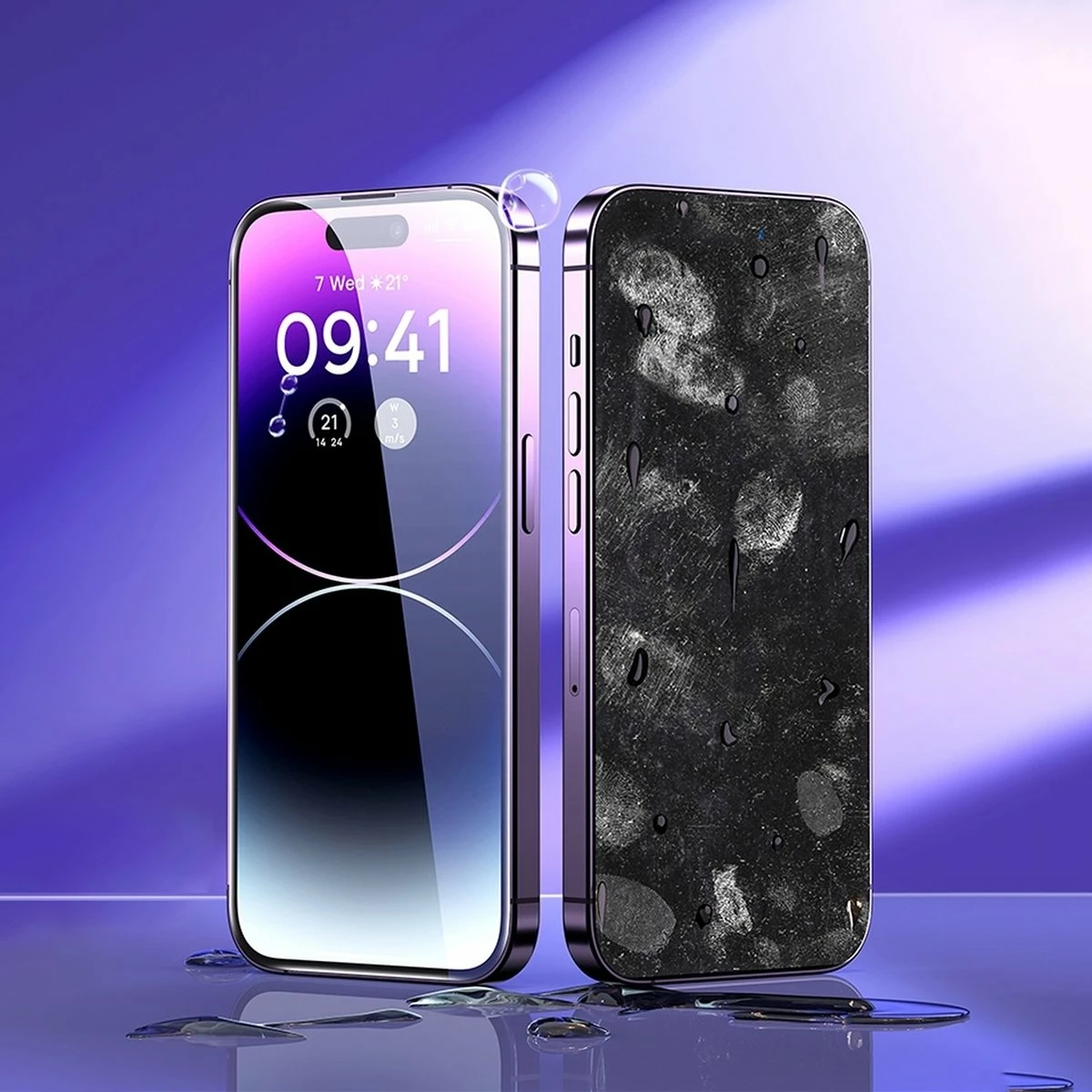Mbështjellës xhami Baseus për iPhone 14 Pro, 0.3mm, me filtër kundër dritës blu, Transparent