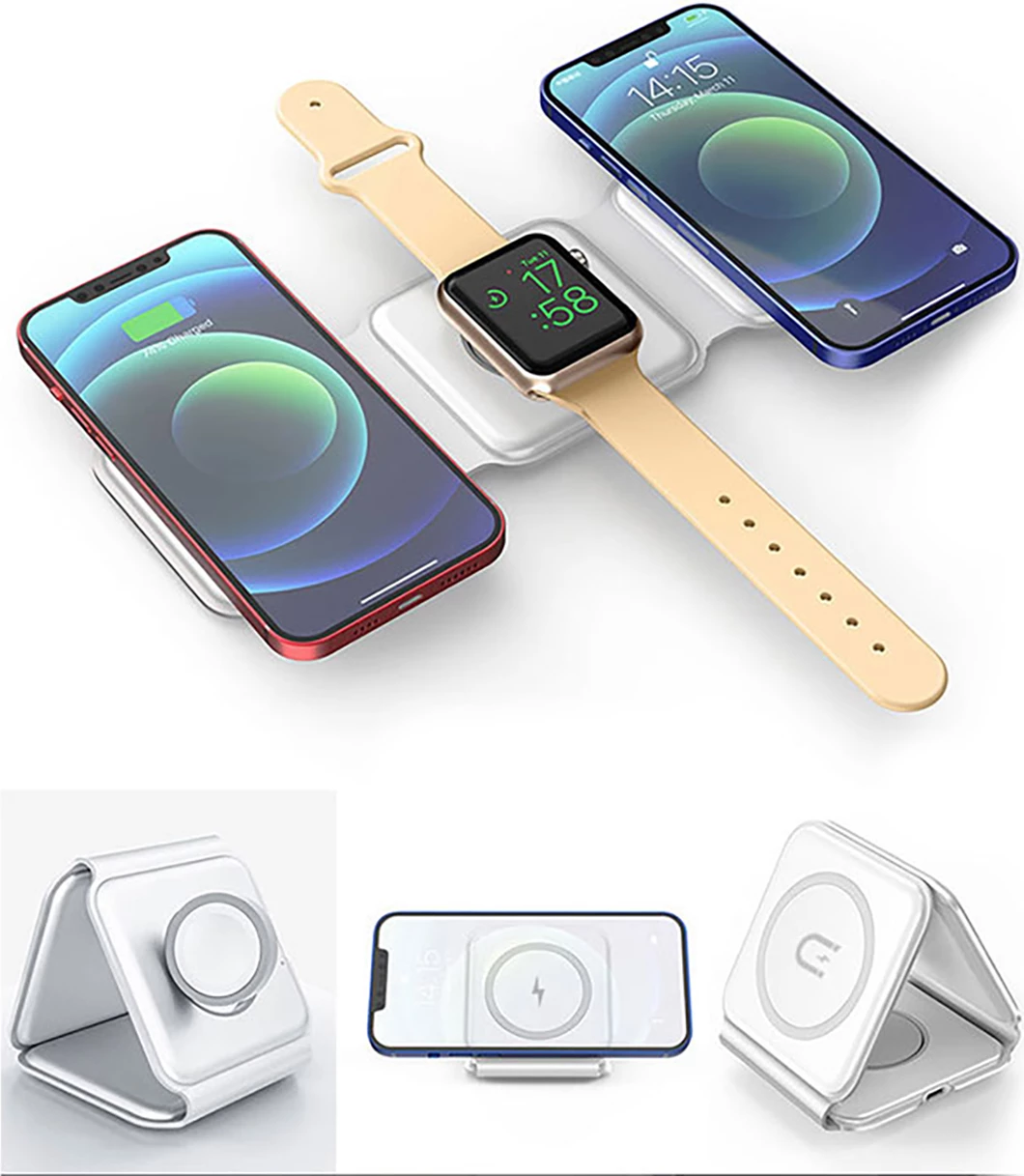 Karikues induktiv 3-në-1 Dudao A11N, 15W, me kabllo USB-C/USB-C, Bardhë