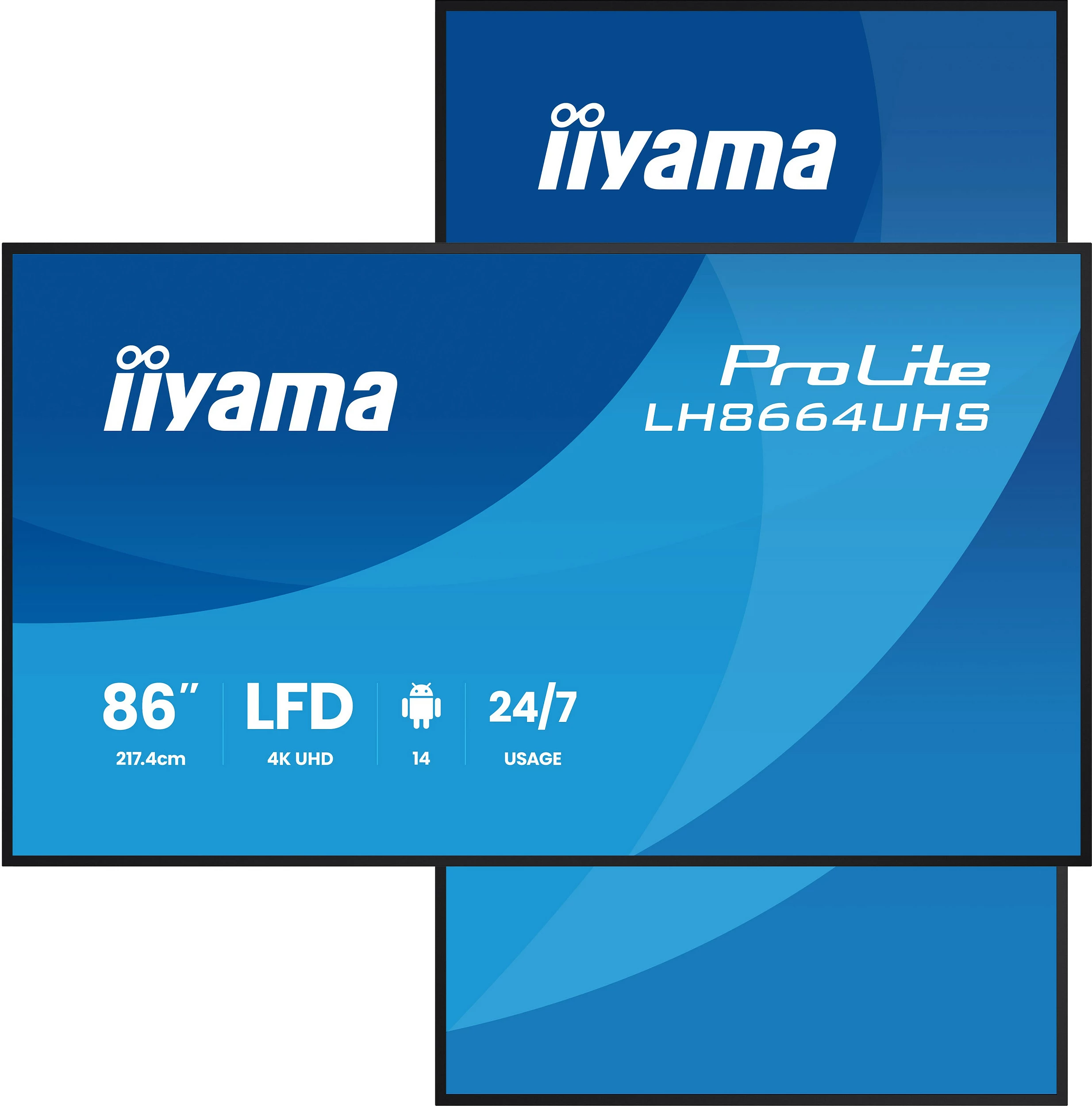 Display profesional iiyama ProLite LH8664UHS-B3AG, 86", 4K UHD, 24/7, USB-C/HDMI, i zi