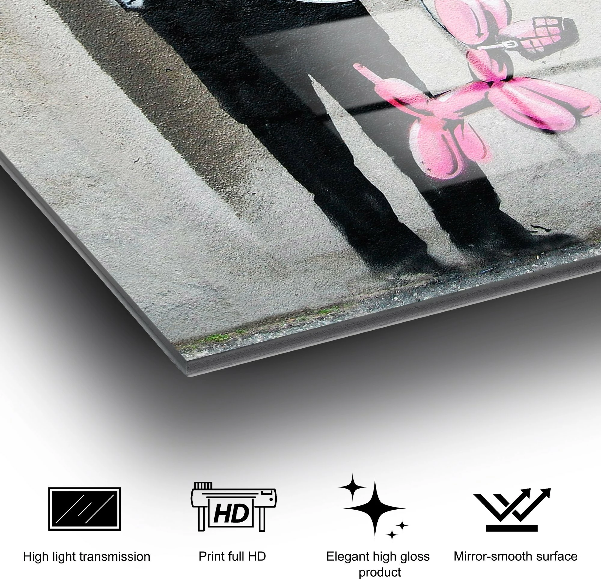 Pikturë dekorative xhami e temperuar, Banksy, UV-506, 45x65cm