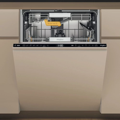 Enëlarëse plotësisht e integruar Whirlpool W8I HF58 TU, 14 vende, 60 cm, e zezë