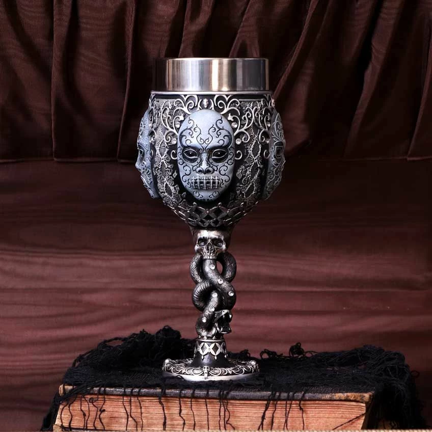 Mug koleksionist NEMESIS NOW Harry Potter Death Eater, resinë me insert inox, zi/gri