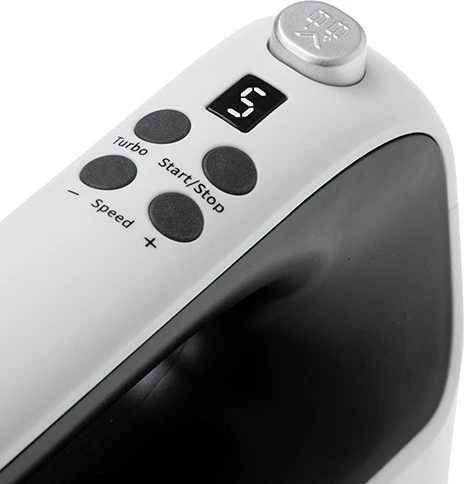 Mikser dore Adler AD 4229, 600 W, 9 shpejtësi, Turbo, ekran LCD, me kuti aksesorësh, e bardhë-e zezë