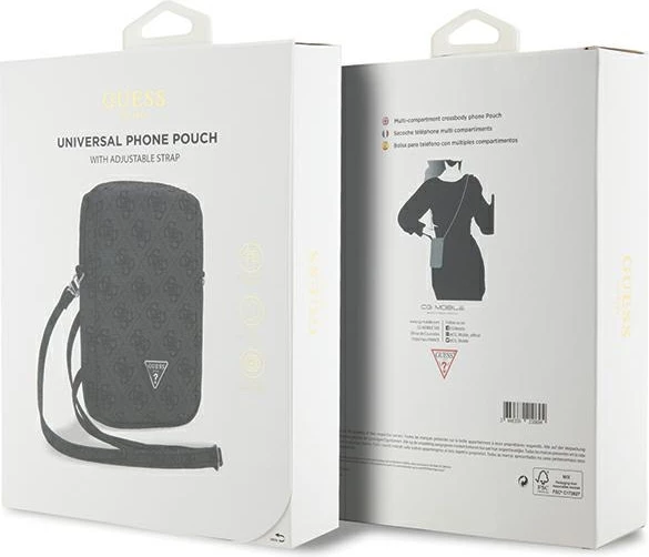 Çantë për celular Guess Zip 4G Triangle, e zezë