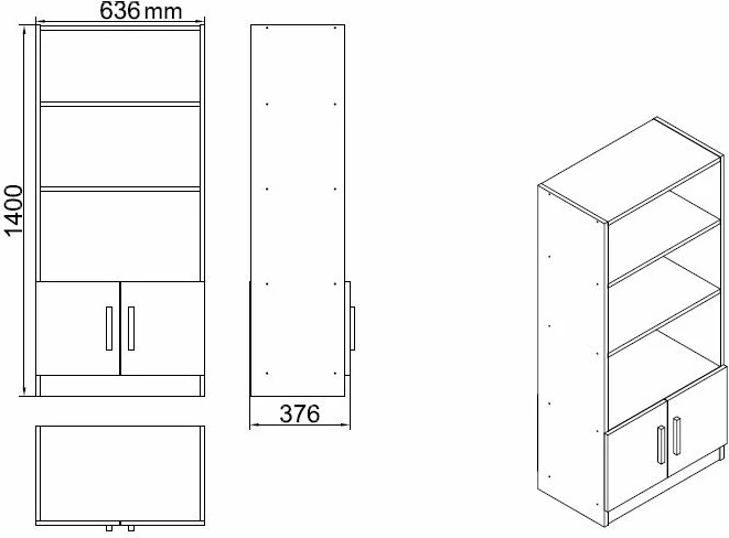 Set mobiljesh për zyre Hanah Home, Vo11-Ob, ngjyrë lis dhe e zezë