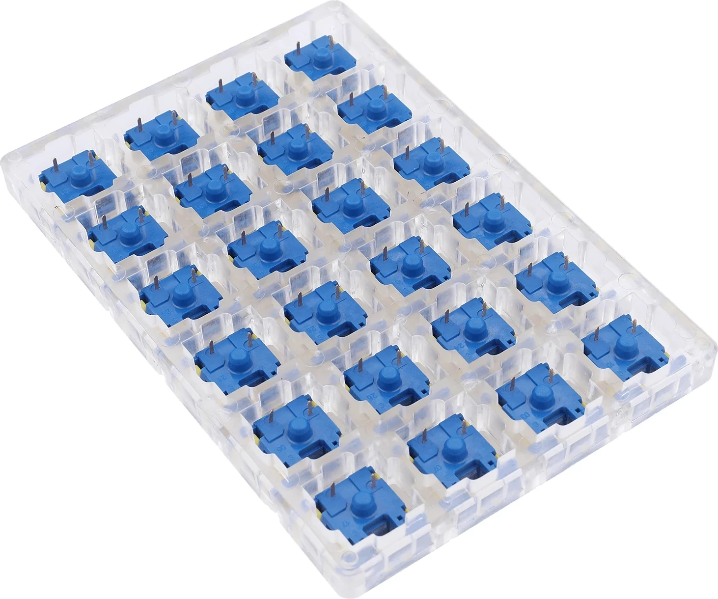 Switch-a mekanikë Redragon Bullet-B A113, tactile (ekuivalent MX Blue), paketë 24 copë, blu/verdhë