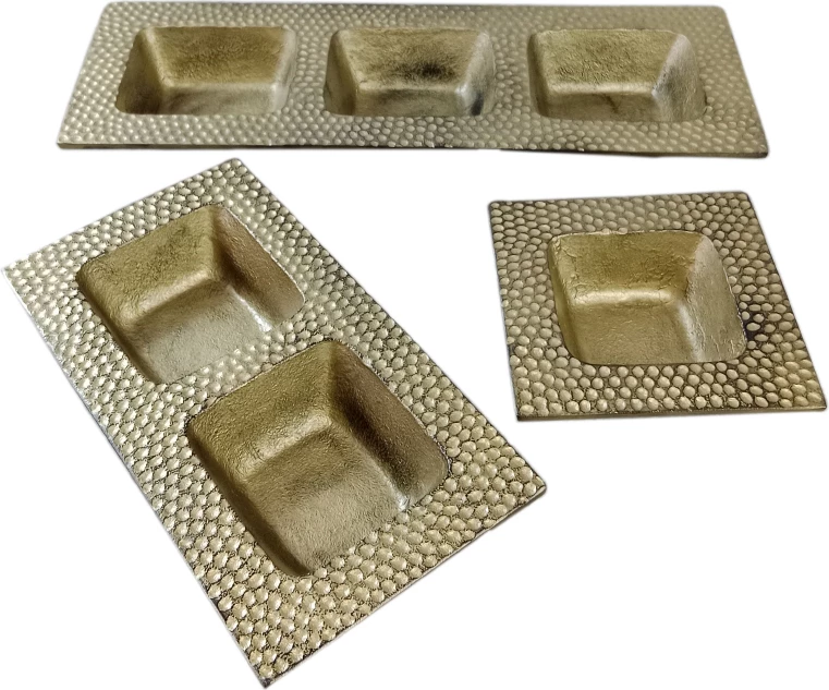 Set pjatash MARTIN, 3 copë, alumin, ngjyrë ari antik, 38x14x5 cm