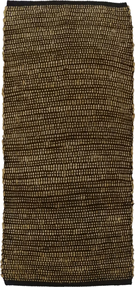 Qilim korridori Earth, jute dhe pambuk, bezhë e zi, 70x150cm