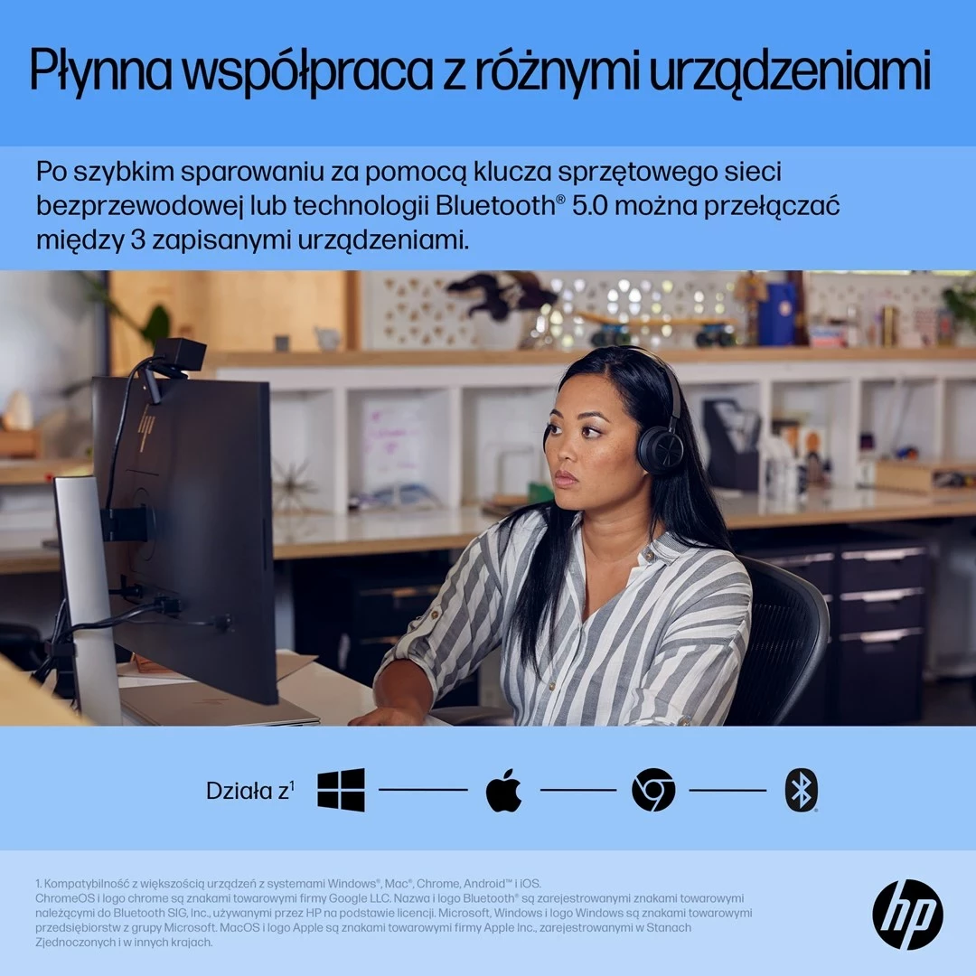 Maus HP 710 i rikarikueshëm, i qetë, i zi