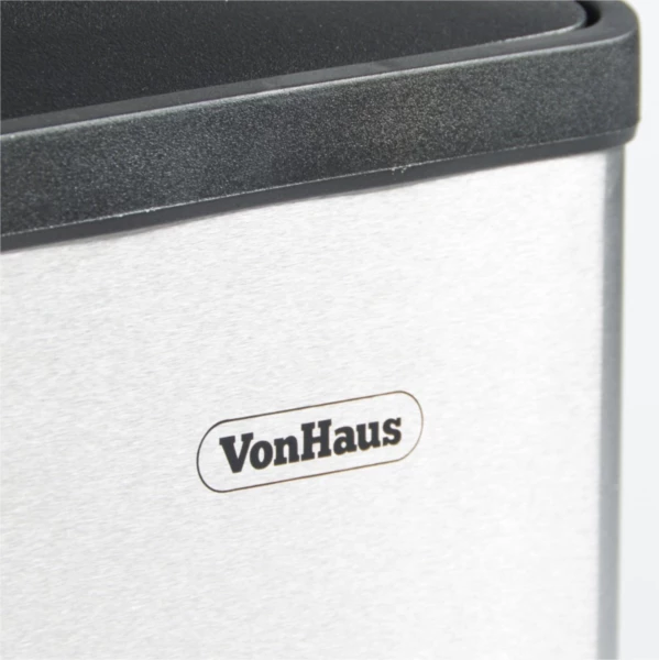 Kosh ndarës i mbeturinave VONHAUS 07/631 60L (2x30L) inox, gri/zi