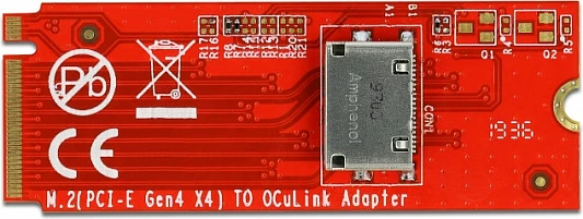 Konvertues M.2 Key M DeLOCK në OCuLink SFF-8612, PCIe 4.0, 64 Gbit/s, i kuq
