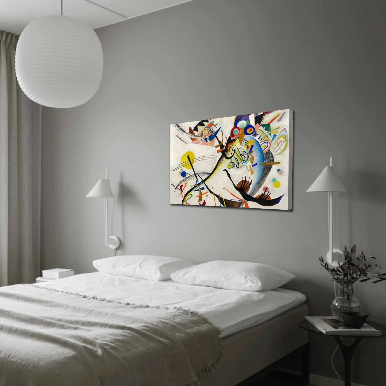 Pikturë dekorative në kanavacë, Blue Segment, shumëngjyrëshe, 70x100cm