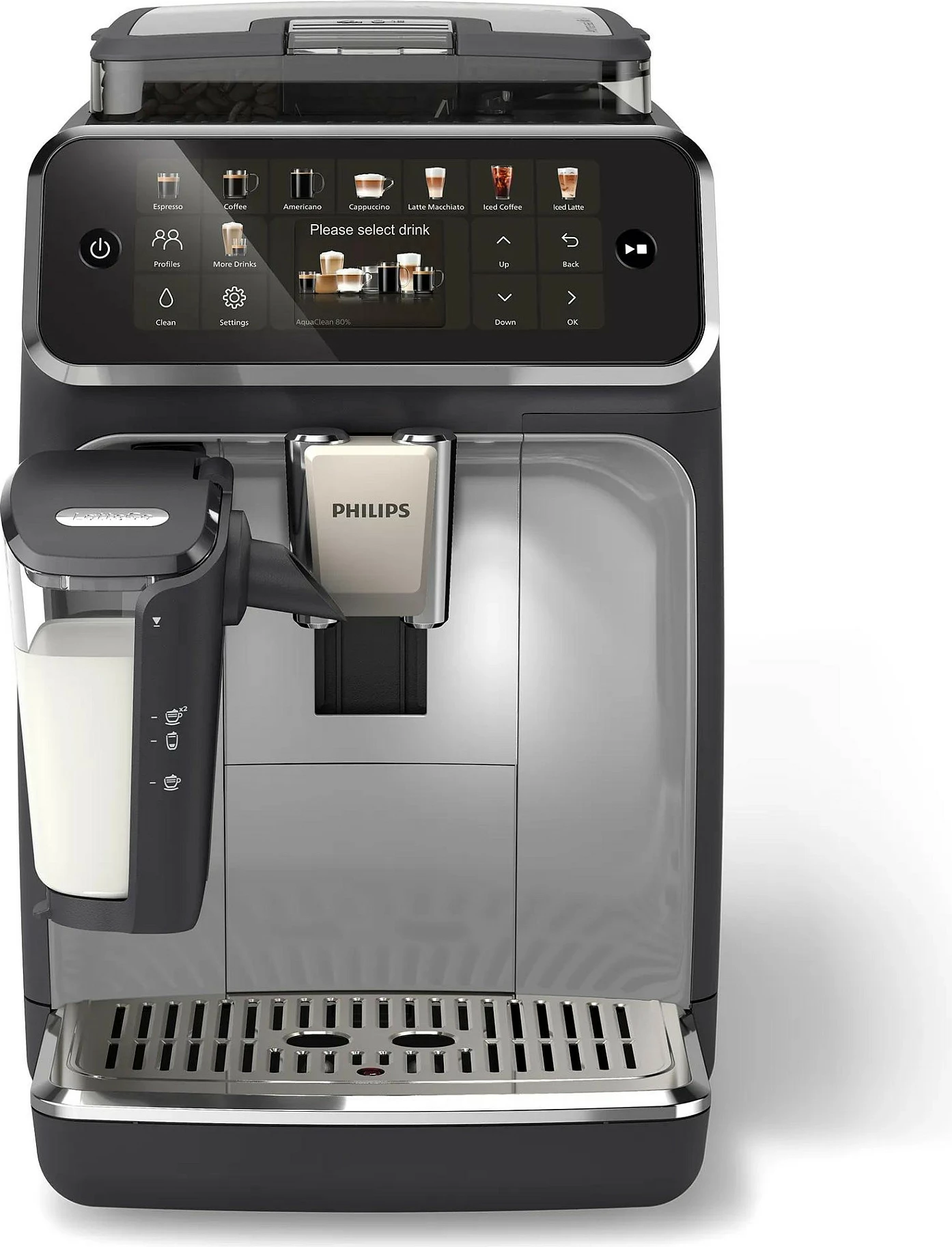 Aparat kafeje automatik Philips Series 5500 EP5546/70, LatteGo, argjend/e zezë
