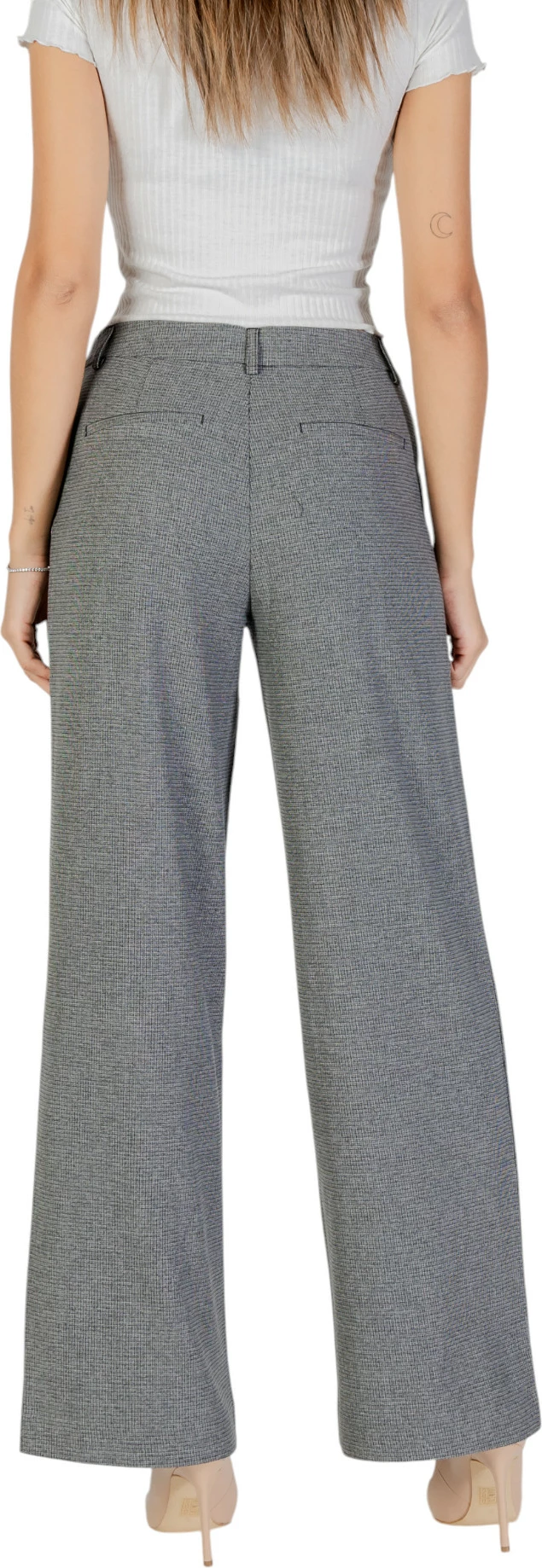 Pantallona për femra Only ONLDELL LIFE MW WIDE PANT CC TLR 15351146, të hirtë [Madhësia: W42 L32]