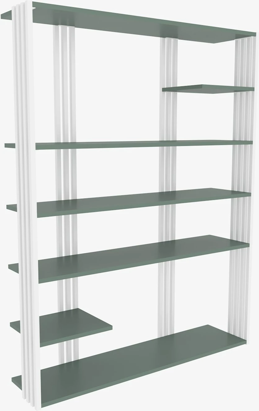 Raft librash Skye Decor, Jenny, ngjyrë e gjelbër dhe e bardhë