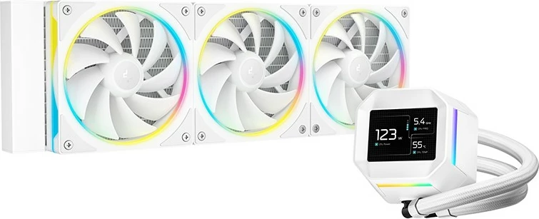 Kuler uji Deepcool LM360 White, 3x120mm, RGB, ekran IPS