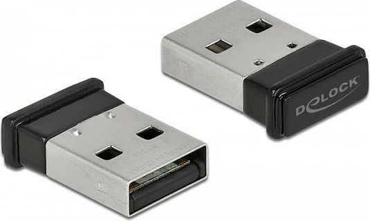 Adapter USB Bluetooth DeLOCK 5.0+EDR RTL8761BUV, mikro dizajn, 3 Mbit/s, i zi/argjendtë