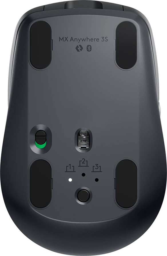 Maus Logitech MX Anywhere 3S, Bluetooth/RF, 200–8000 DPI, USB-C, Graphite
