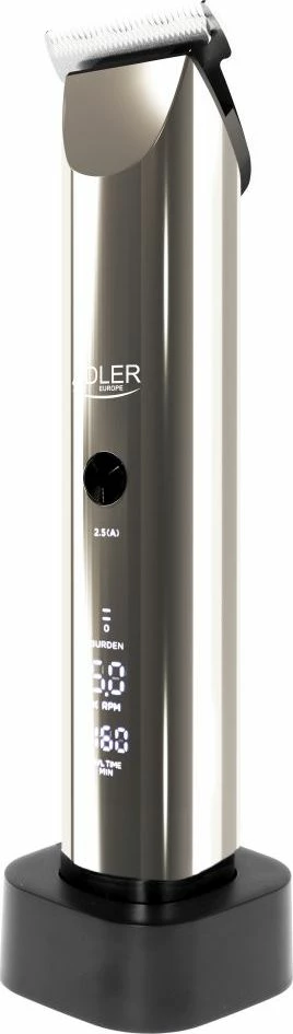 Makinë qethëse Adler AD 2834, 3-12 mm, LCD, bateri 2000 mAh, argjend, set me 4 krehra