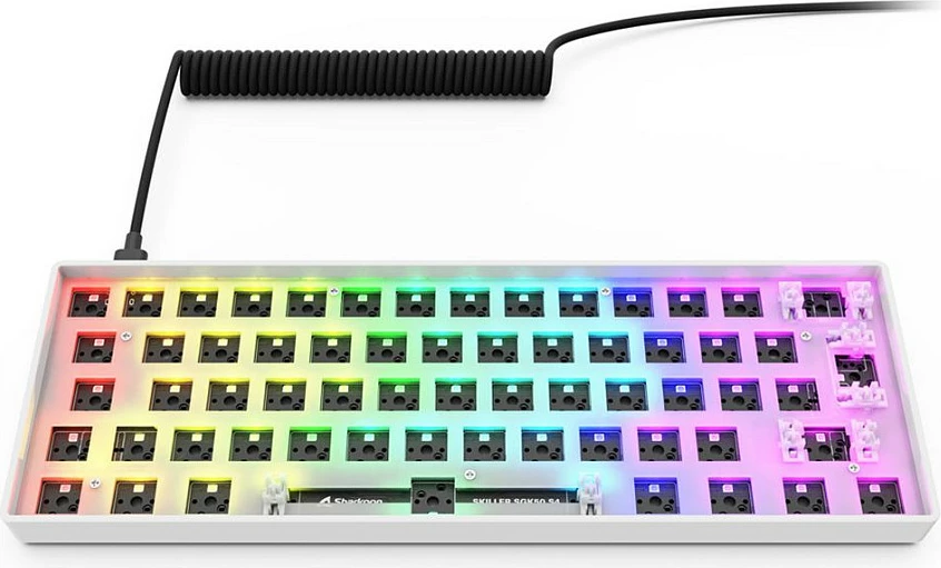 Tastierë Sharkoon SKILLER SGK50 S4, 60%, Wired USB, RGB, QWERTY (DE), e bardhë