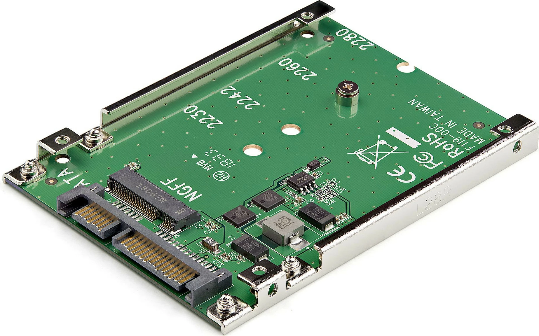 Adapter StarTech SAT32M225, M.2 SATA (NGFF) në 2.5" SATA, SATA III 6Gbps, 7mm, jeshile
