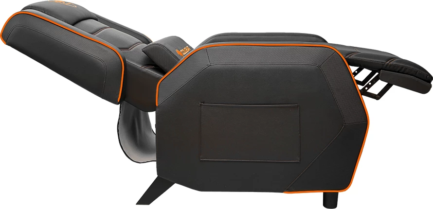 Sofë gaming COUGAR Ranger S, PVC lëkurë, shtrirje 160°, max 160 kg, zi/portokalli