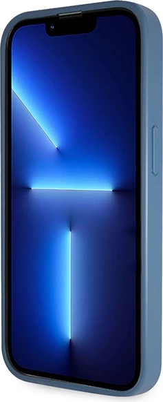 Mbështjellës Guess GUHCP15XP4TDSCPB për iPhone 15 Pro Max 6.7", Crossbody 4G Metal Logo, Kaltër