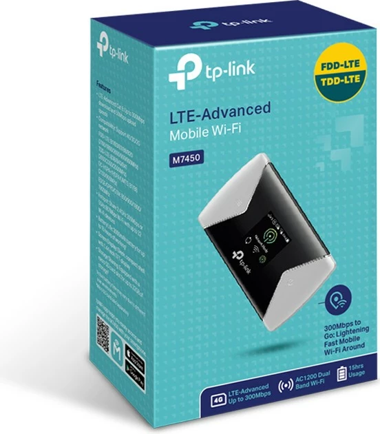 Hot spot mobil TP-LINK M7450, 4G LTE, 300Mbps, 3000mAh, i zi/gri