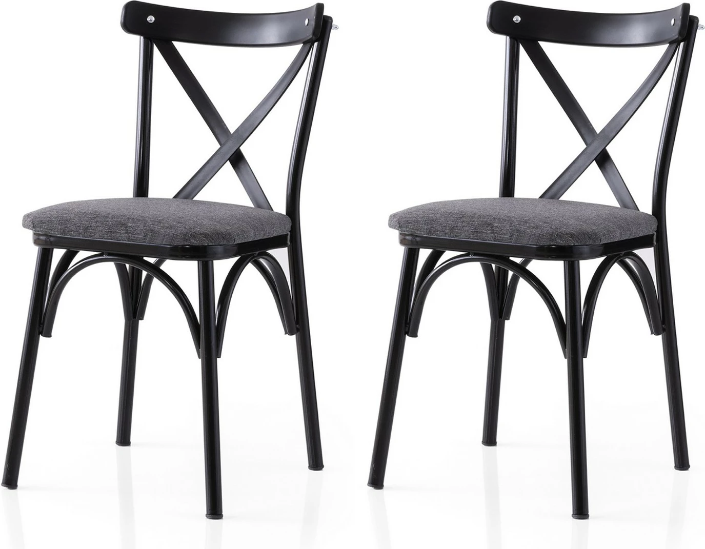 Set karrigash (2 copë), Skye Decor, ekol - 288 V2, ngjyrë e zezë dhe antracit