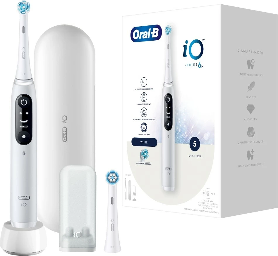 Furçë dhëmbësh elektrike Oral-B iO Series 6, 5 mënyra larjeje, e bardhë