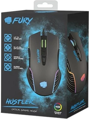 Maus FURY Hustler Gaming Ambidextrous, 6400 DPI, Multi