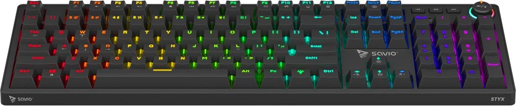 Tastierë mekanike gaming SAVIO STYX BLUE, RGB, Outemu Blue, Full-size, e zezë