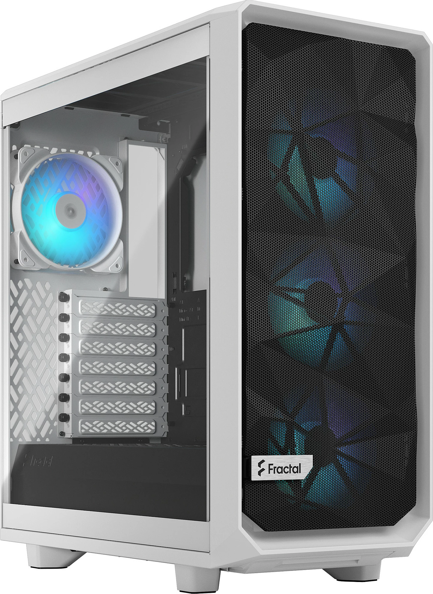 Kasë Fractal Design Meshify 2 Compact RGB, Midi Tower, Tempered Glass, e bardhë