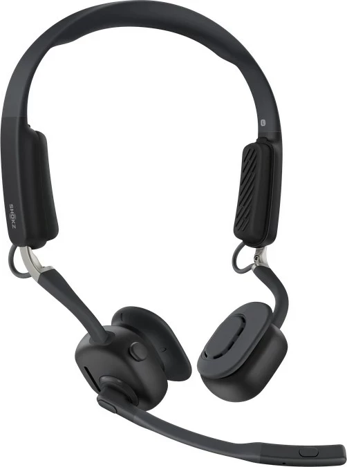 Kufje SHOKZ OpenMeet UC Wireless Bluetooth me dirigjim kockor, me adapter USB-A, të zeza