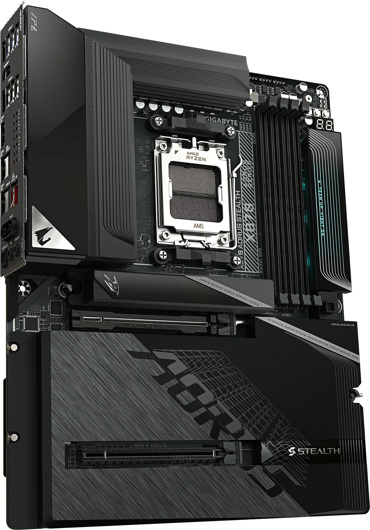 Pllakë amë Gigabyte X870 AORUS STEALTH, Socket AM5, DDR5, Wi‑Fi 7, 5GbE, USB4, e zezë