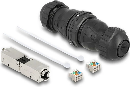 Bashkues kablloje rrjeti DeLOCK LSA-LSA Cat.6A, IP68, i zi