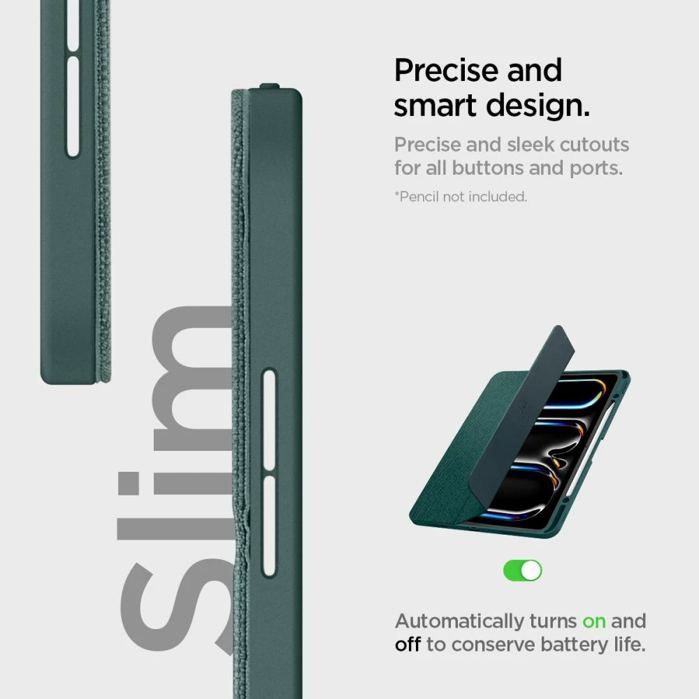 Mbështjellës Spigen Urban Fit për iPad Pro 13" 2024, Gjelbër