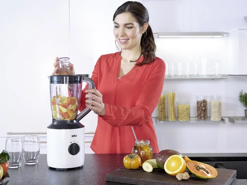 Blender tavoline Braun PowerBlend 3 1.5 L 800 W bardhë/zi