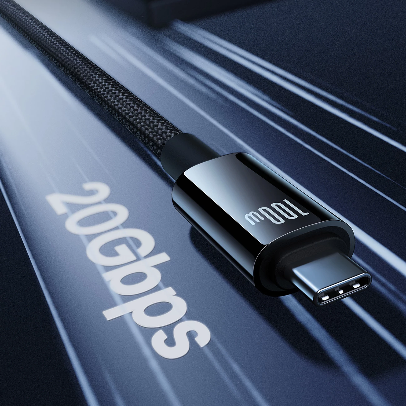Kabllo USB-C në USB-C Baseus Tungsten Gold, 1.5m, 100W, 4K 60Hz, e zezë