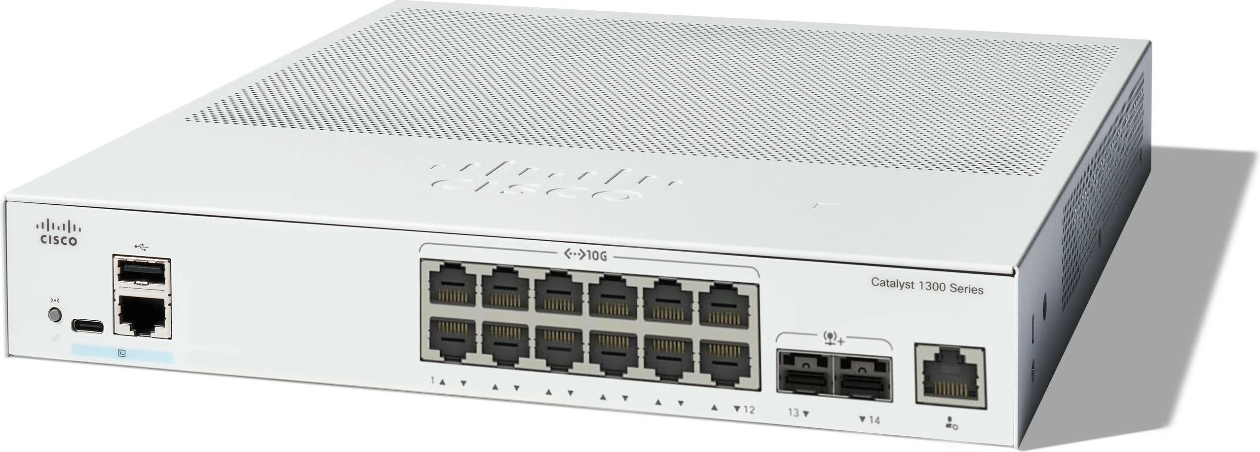Switch Cisco Catalyst C1300-12XT-2X, 12x 10G, Managed, Rack mounting, i bardhë