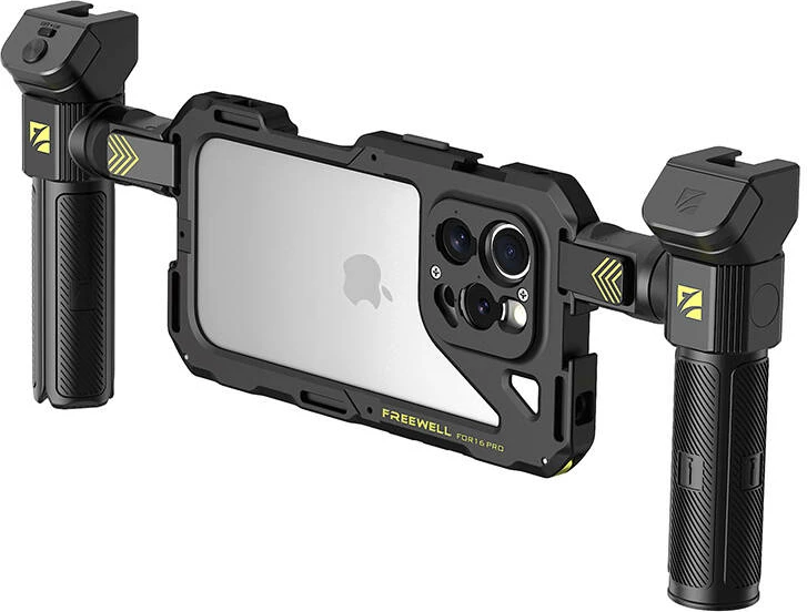 Komplet montimi Freewell Genius Rig për iPhone 16 Pro, tripod, mbajtëse, telekomandë Bluetooth, zi