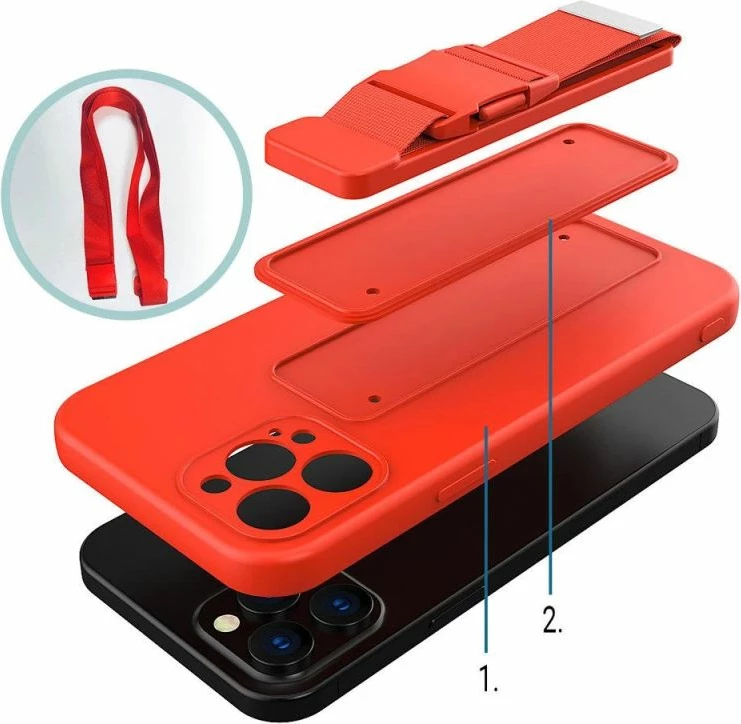 Kapak telefoni me litar Hurtel për iPhone 12, kaltër [Ngjyra: Kaltër]