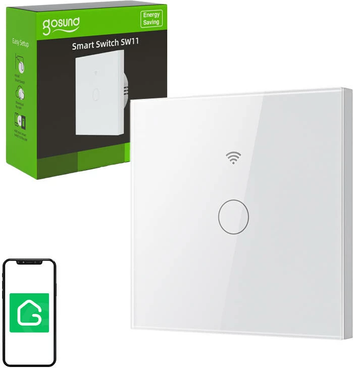 Switch smart Gosund SLS1 me prekje, WiFi, një kanal, i bardhë