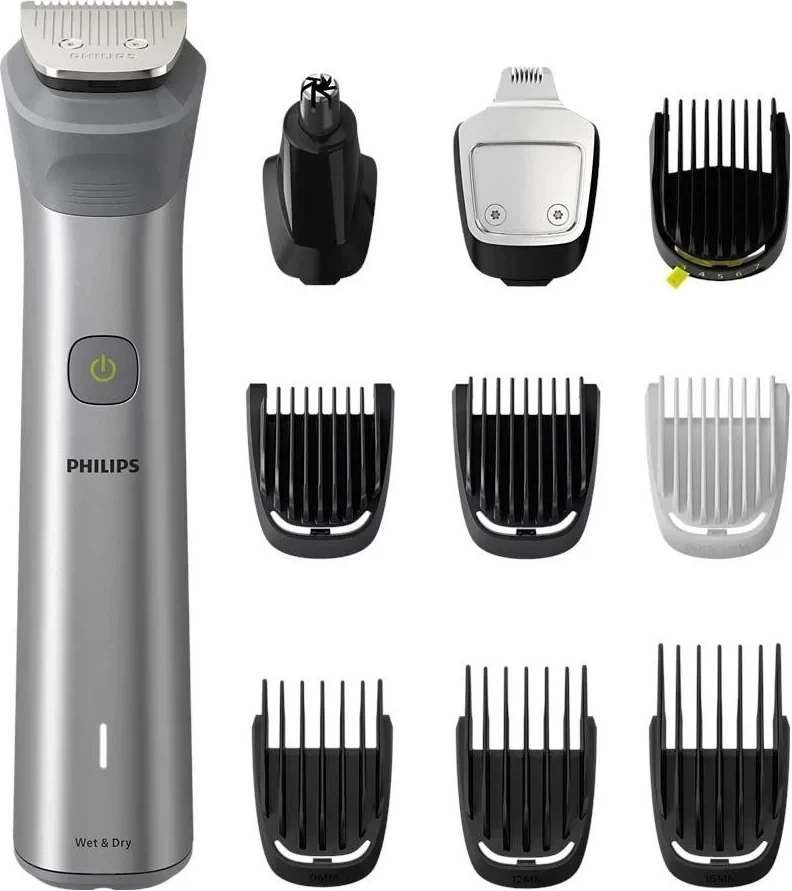 Trimer Philips Multigroom 5000 MG5920/15, 10 në 1, ngjyrë argjendi