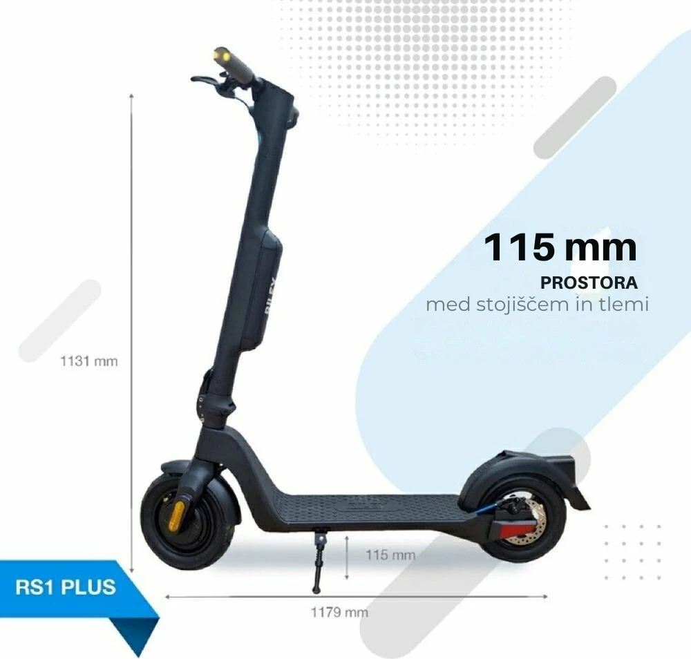 Skuter elektrik Riley RS1 Plus, motor 350 W, goma pneumatike 10\", rreze deri 25 km, e zezë me detaje blu
