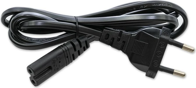 Karikues biçiklete elektrike, Qoltec, 52617, dalje 42V 2A 84W për bateri 36V Li-ion, prizë C14-IEC-3P me kabllo rryme, e zezë