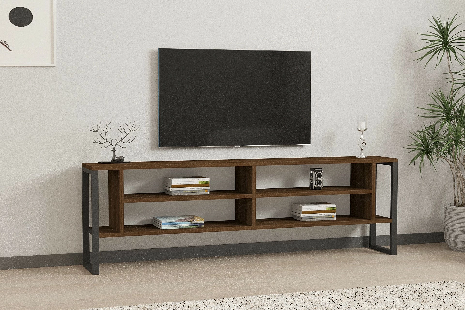 Komodë TV Hanah Home, Cupe, ngjyrë arre